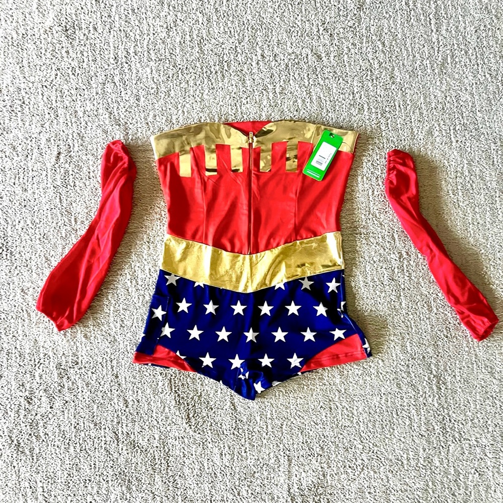 Tipsy Elves Women's Superhero Costume - Red, Gold, and Blue